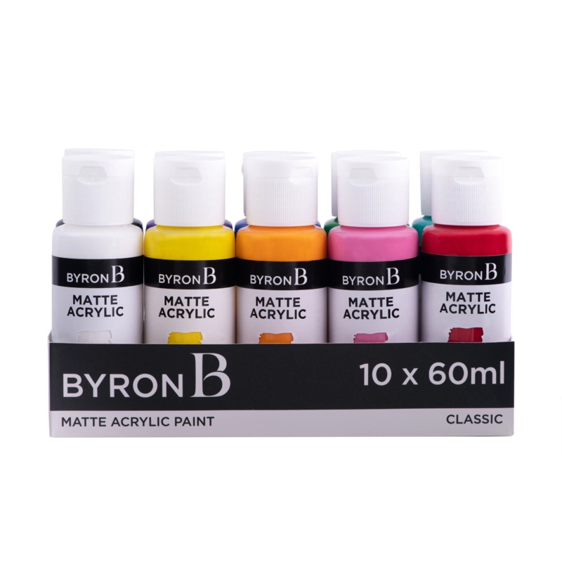Jasart Byron Matte Acrylic 59ml Paints Set of 10 Classic Colours
