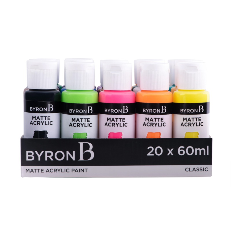 Jasart Byron Matte Acrylic 59ml Paints Set of 20 Classic Colours