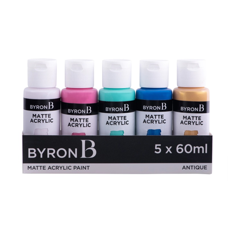 Jasart Byron Matte Acrylic 59ml Paints Set of 5 Antique Colours