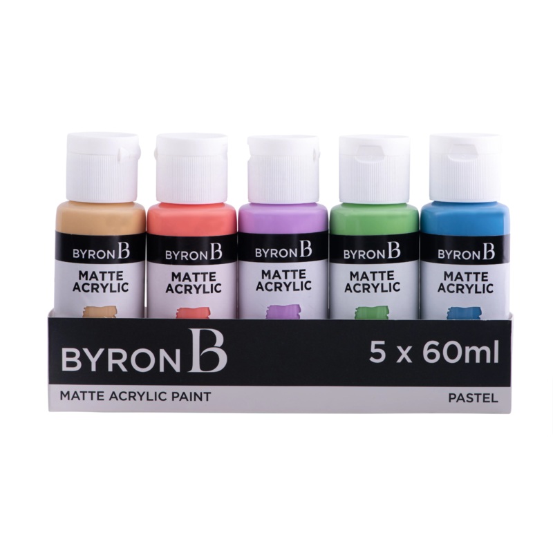 Jasart Byron Matte Acrylic 59ml Paints Set of 5 Pastel Colours