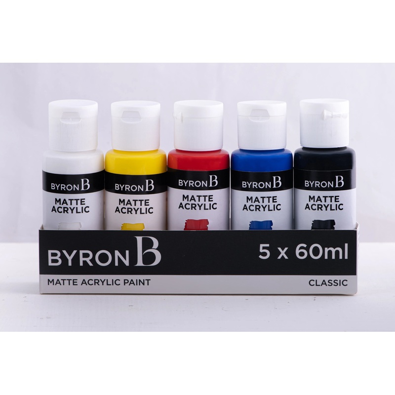 Jasart Byron Matte Acrylic 59ml Paints Set of 5 Primary Colours