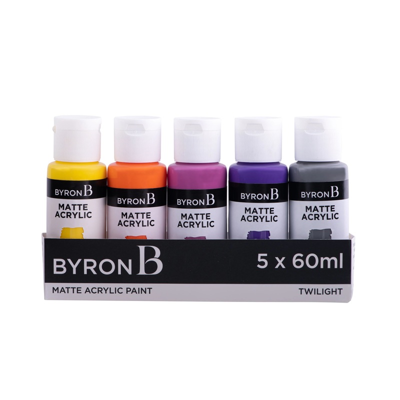Jasart Byron Matte Acrylic 59ml Paints Set of 5 Twilight Colours