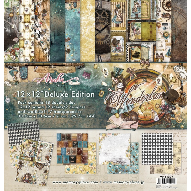 Asuka Studio Memory Place 12X12 Wonderland Deluxe Edition Collection Paper Pack of 18