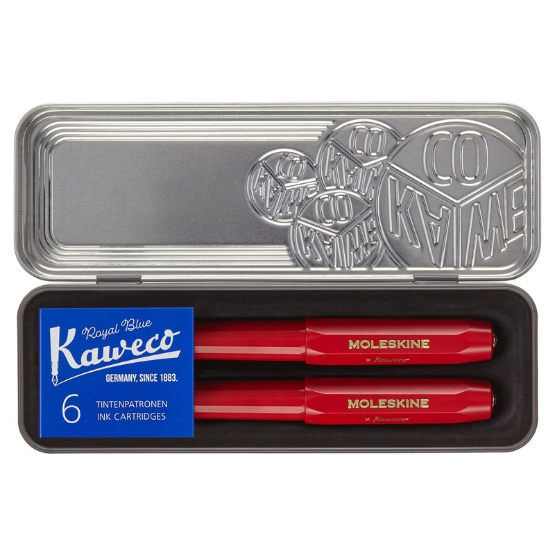 Moleskine Kaweco Red Ballpoint + Fountain Pen Set