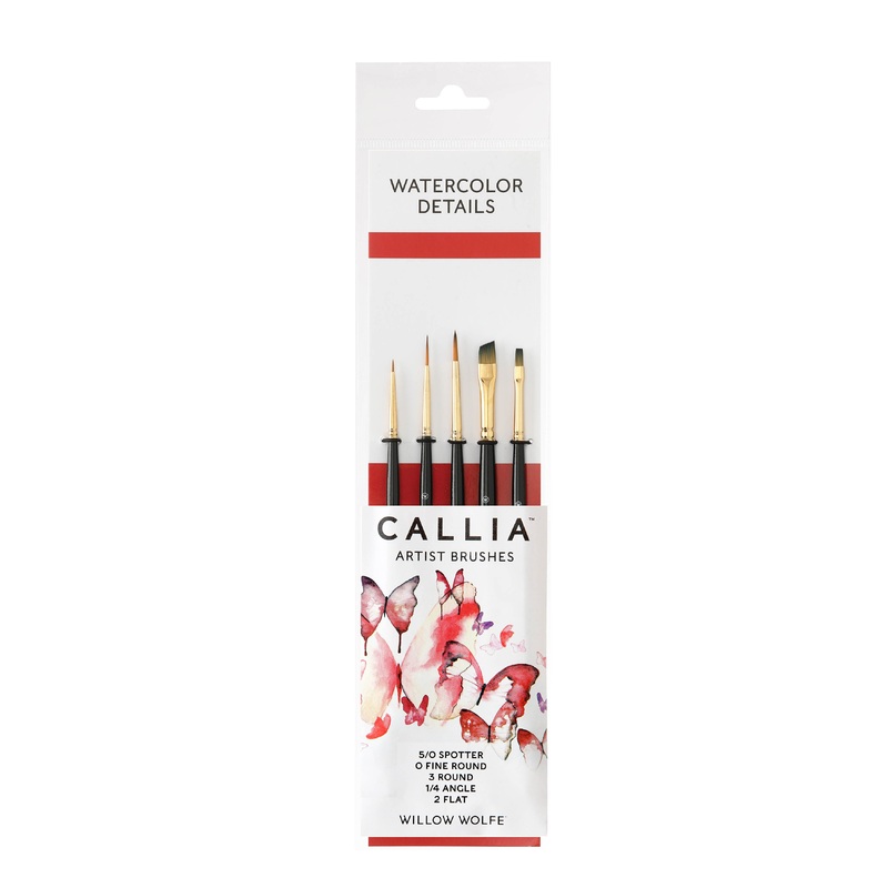 Willow Wolfe Callia Watercolour Synthetic Kolinsky Details Brush Set