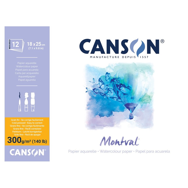 Canson Montval 300gsm 12 Sheet Watercolour Pads