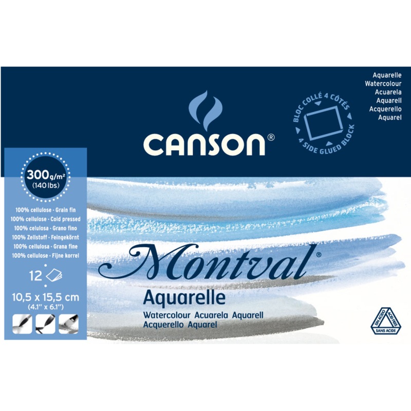 Canson Montval Cold Pressed 300gsm 12 Sheet Blocks
