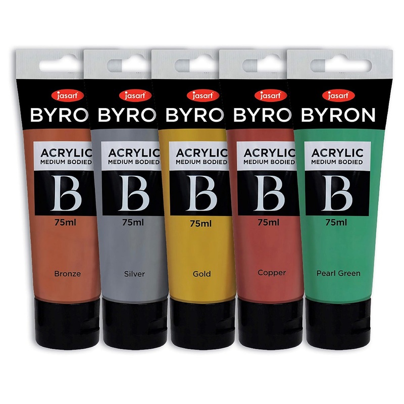 Jasart Byron 75ml Metallic Acrylic Paints Set Of 5