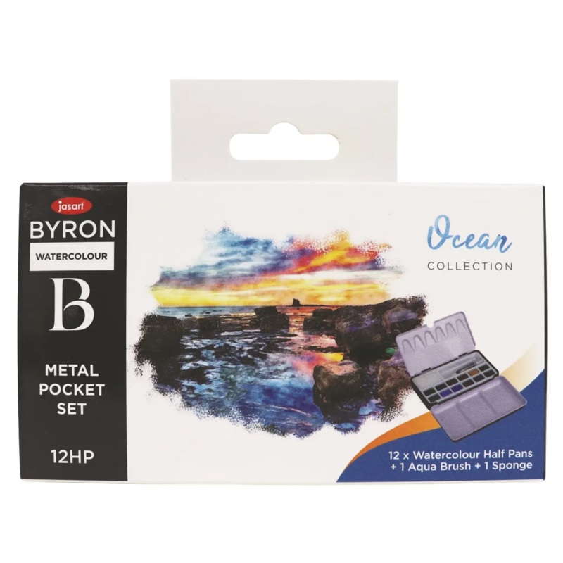 Jasart Byron Watercolour Ocean Half Pan Pocket Set Of 12