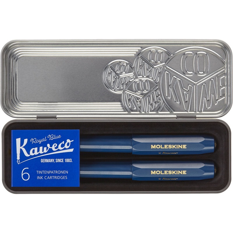 Moleskine Kaweco Blue Ballpoint + Fountain Pen Set