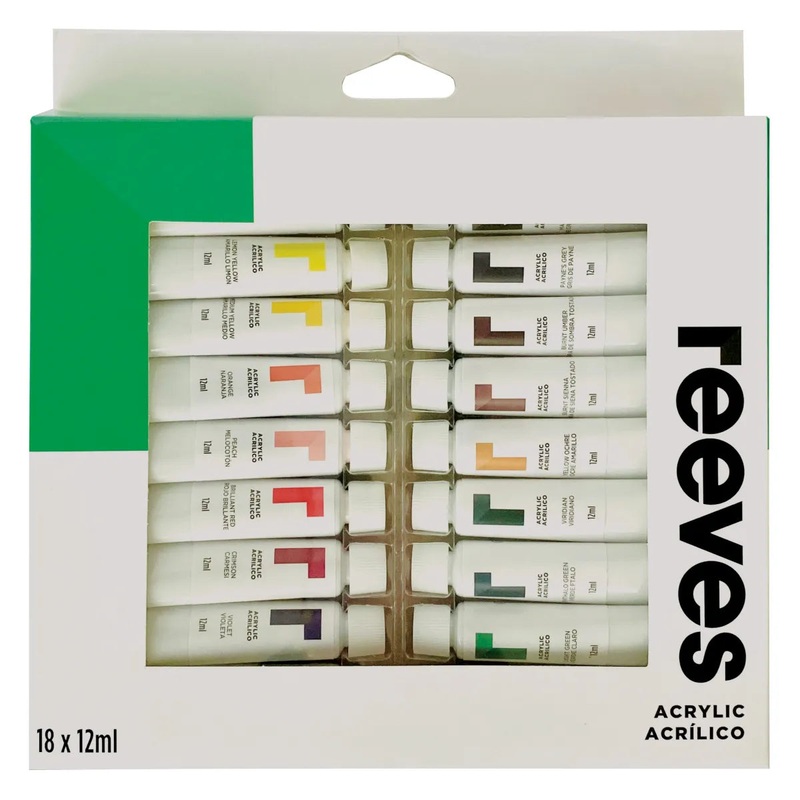 Reeves 12ml Artists’ Acrylic Paints Set of 18