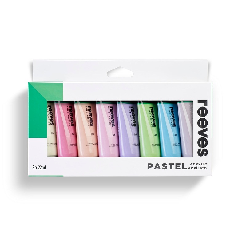 Reeves 22ml Acrylic Pastel Paints Set of 8