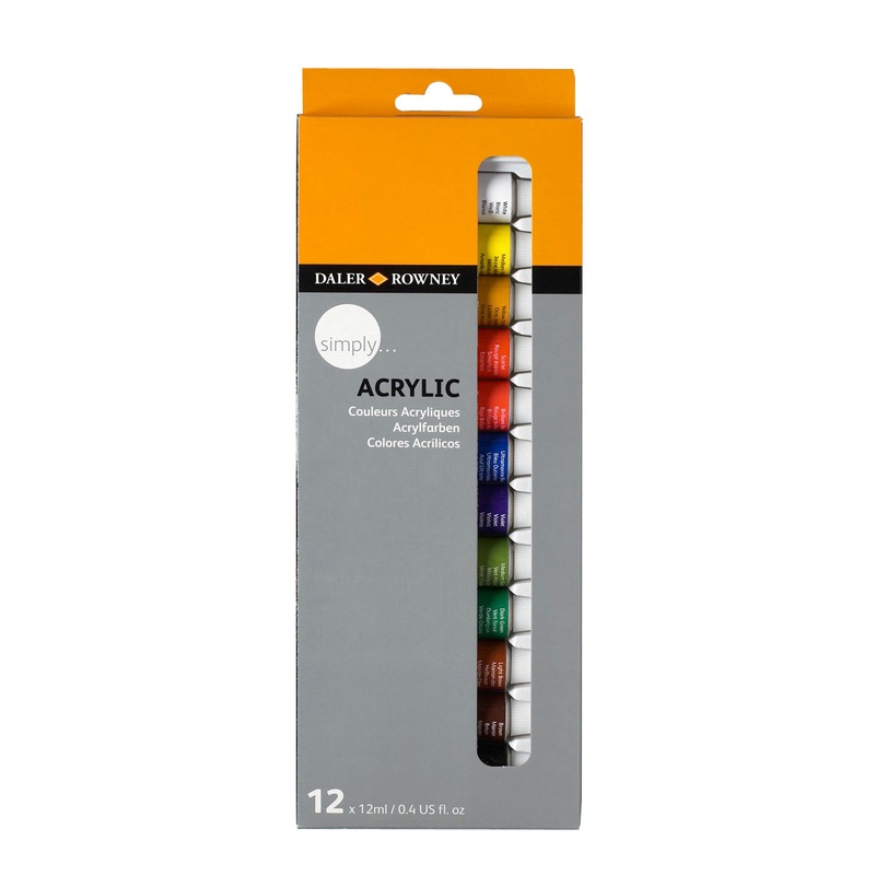 Daler Rowney Simply Acrylic 12x12ml Paint Set