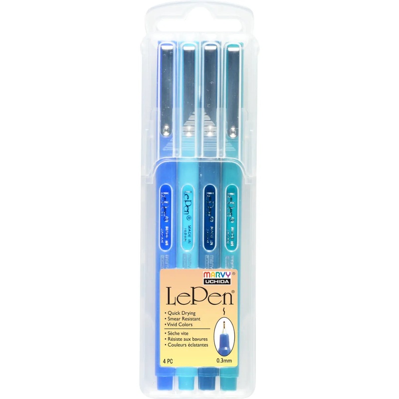 Marvy Le Pen Blues Pens Set Of 4