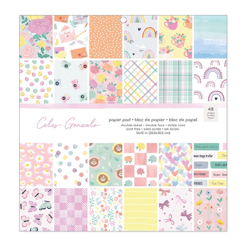 American Crafts 12 x 12 48 Sheets Rainbow Avenue Cardstock Variety Pack