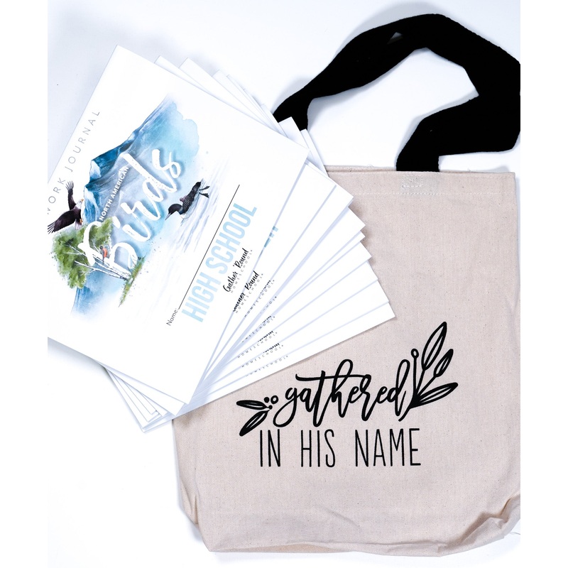 Gathered In His Name Canvas Tote with Button