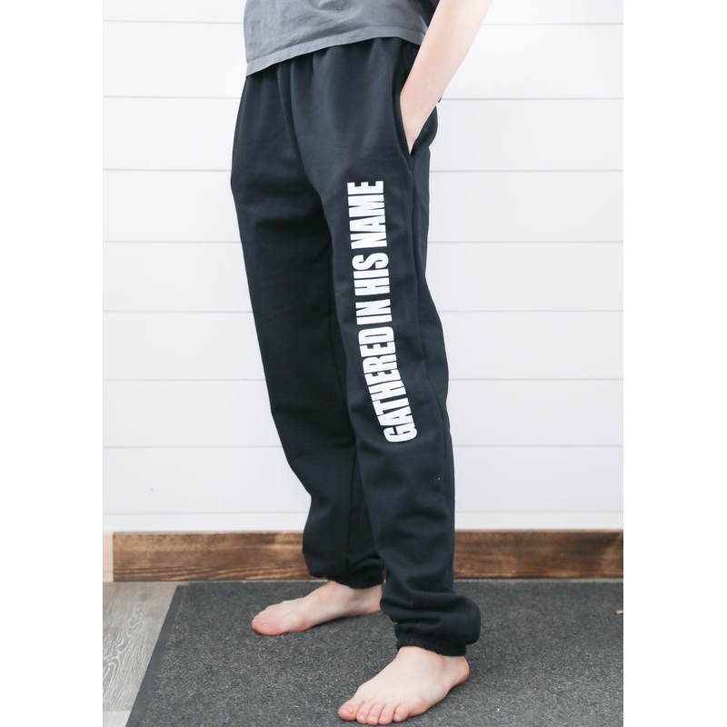 Gathered In His Name Sweatpants (Black)