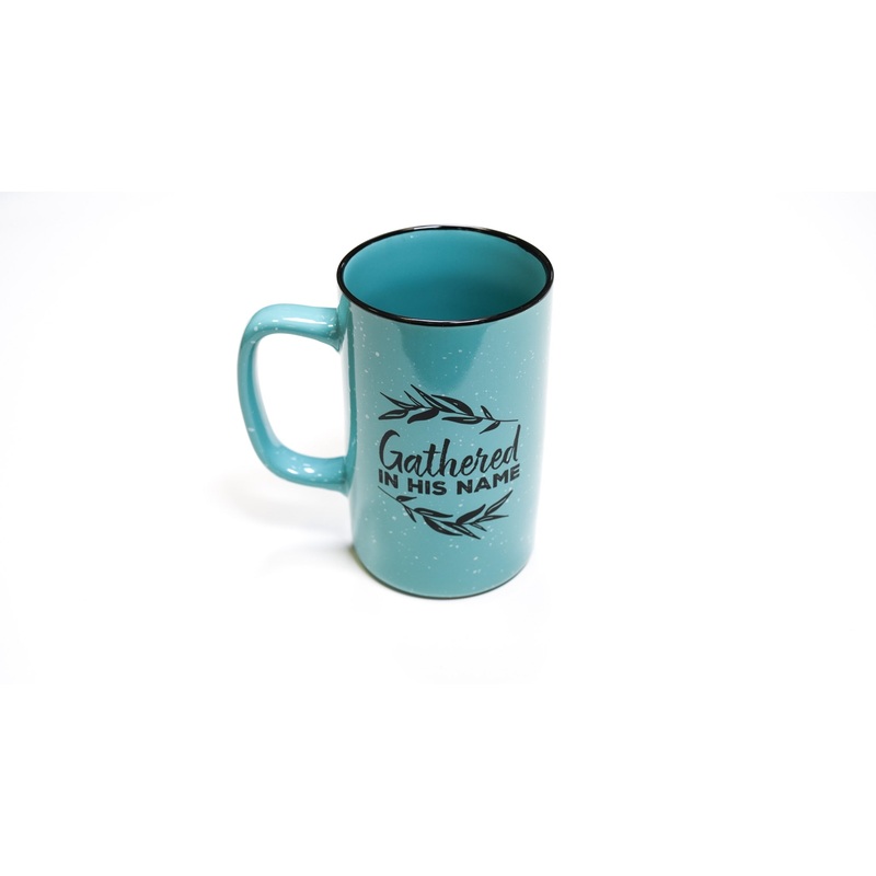 Gathered In His Name Teal Ceramic Mug