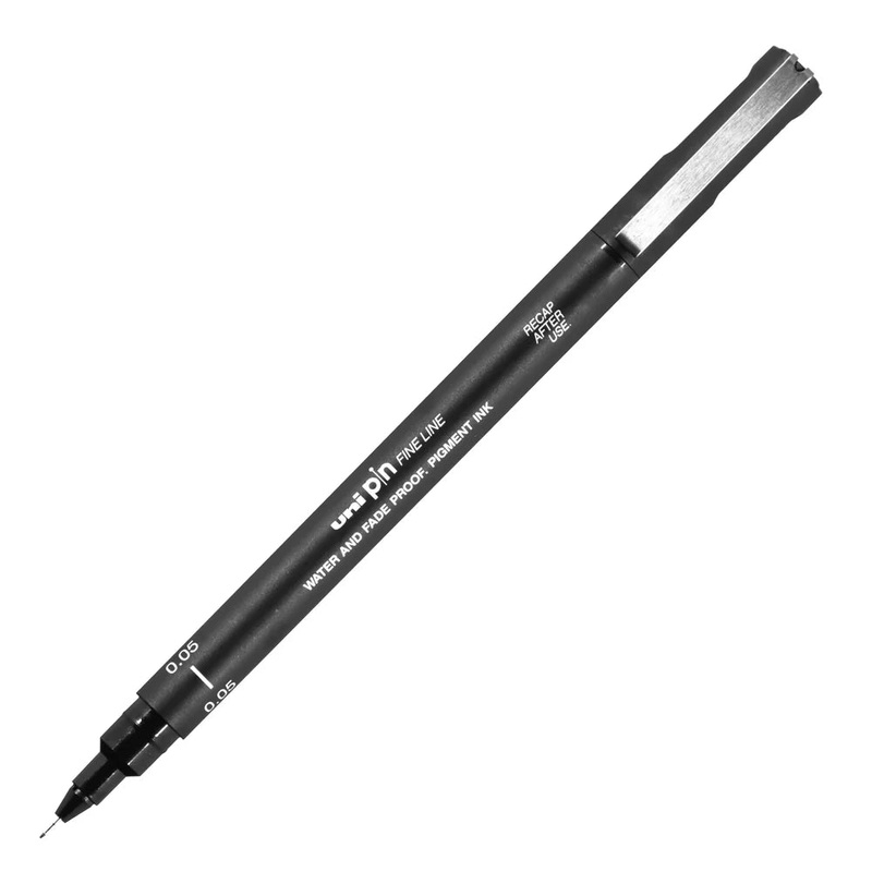 Uni Pin Permanent Black Fineliners