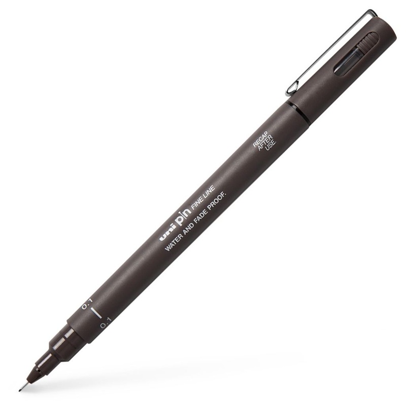 Uni Pin Permanent Dark Grey Fineliners