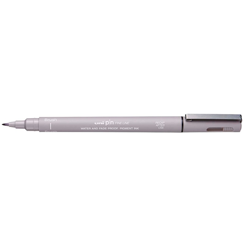 Uni Pin Permanent Light Grey Brush Fineliner