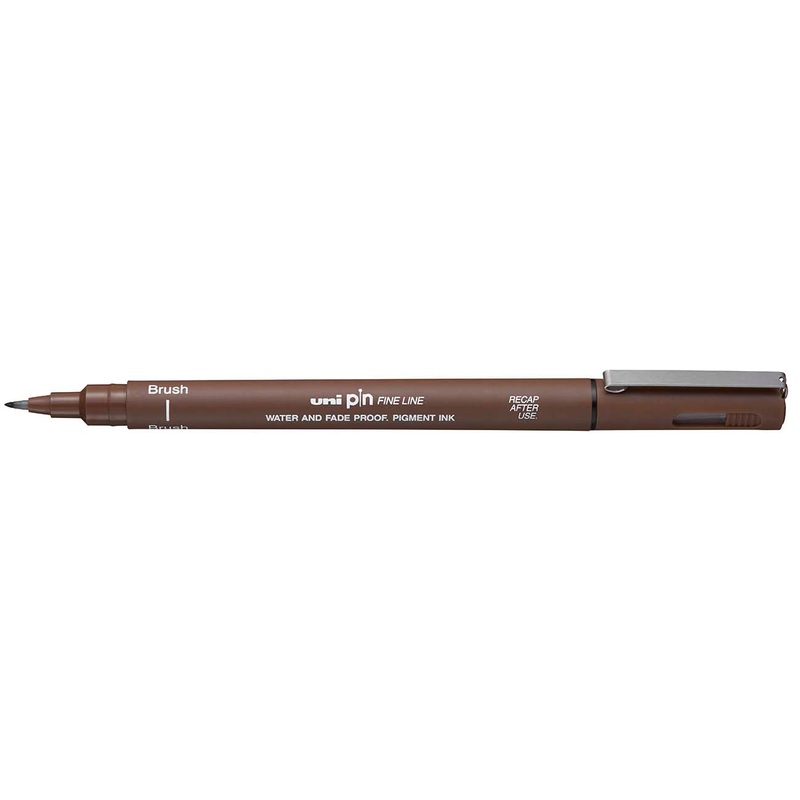 Uni Pin Permanent Sepia Brush Fineliner
